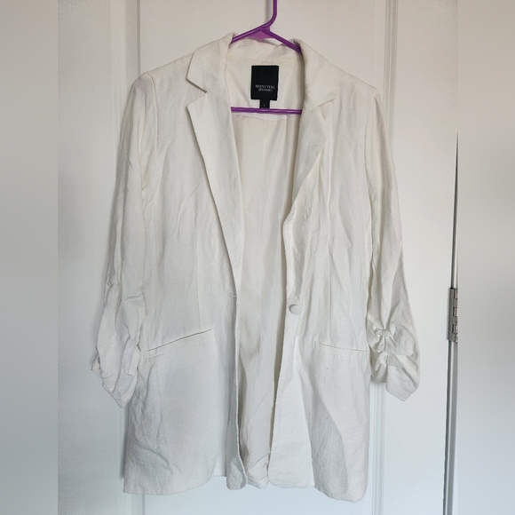 VeraWang White Relaxed Blazer, Size Small - Picture 6 of 6
